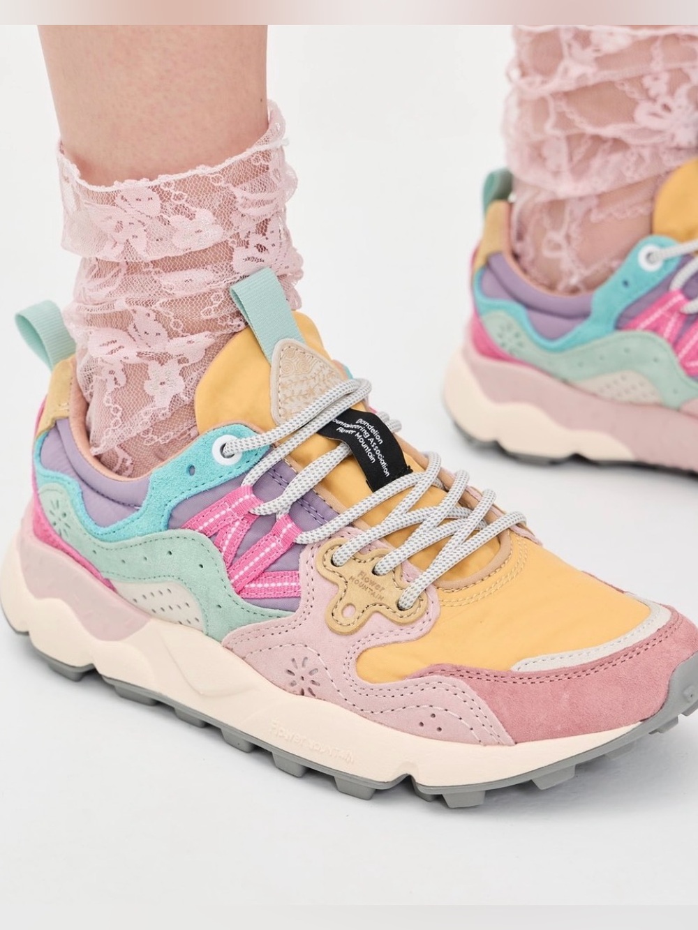 NWT Flower Mountain Yamano 3 Sneaker in Pink-Ocher-Light Pink - Picture 2 of 16
